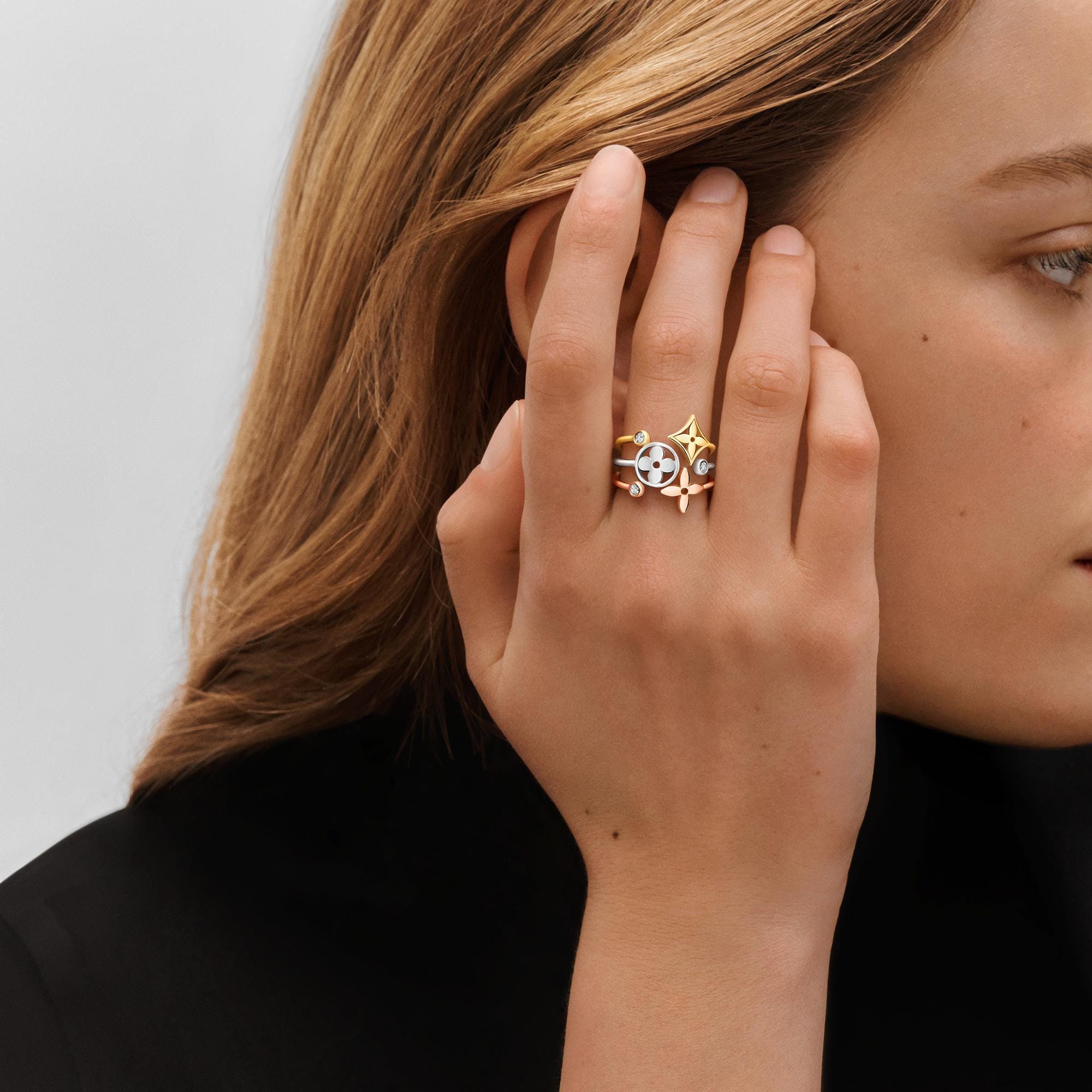 Idylle Blossom ring, 3 golds and diamonds - Jewelry - Categories | LOUIS  VUITTON ®